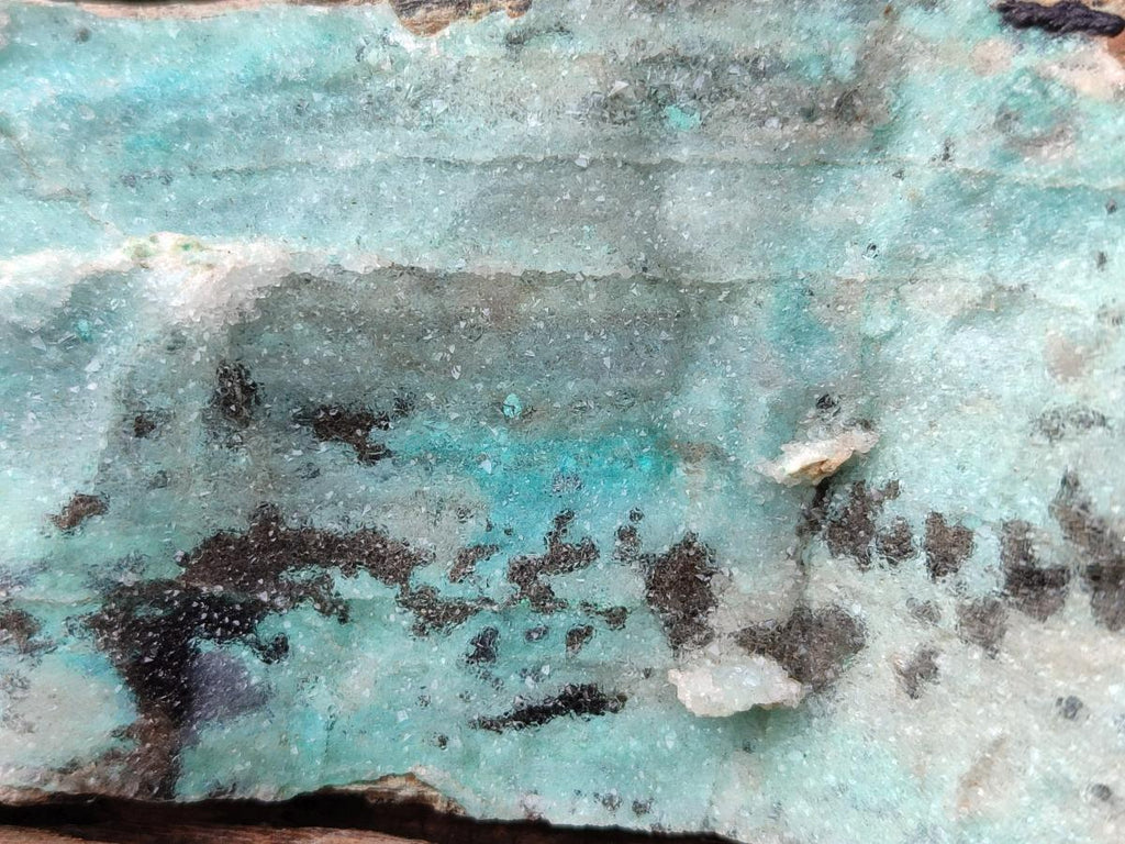 Natural Drusy Coated Chrysocolla Specimen x 1 From Lupoto, Congo - Toprock Gemstones and Minerals 