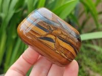 Polished Jumbo Golden Tigers Eye With Banded Iron Stone Free Forms x 6 From Prieska, South Africa