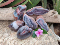 Polished Red Shashe River Agate Nodules x 6 From Shashe River, Zimbabwe