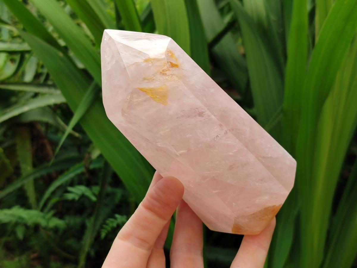 Polished Rose Quartz Crystals x 3 From Madagascar
