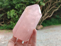 Polished Rose Quartz Crystals x 3 From Madagascar
