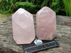 Polished Rose Quartz Crystals x 3 From Madagascar