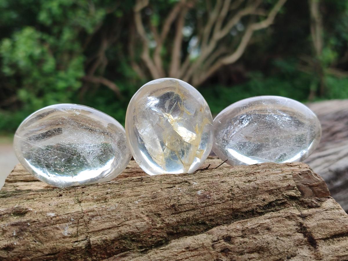 Polished Clear Quartz Galets x 24 From Madagascar - Toprock Gemstones and Minerals 
