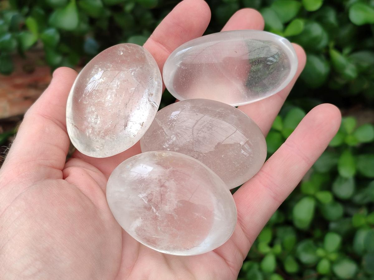 Polished Clear Quartz Galets x 24 From Madagascar