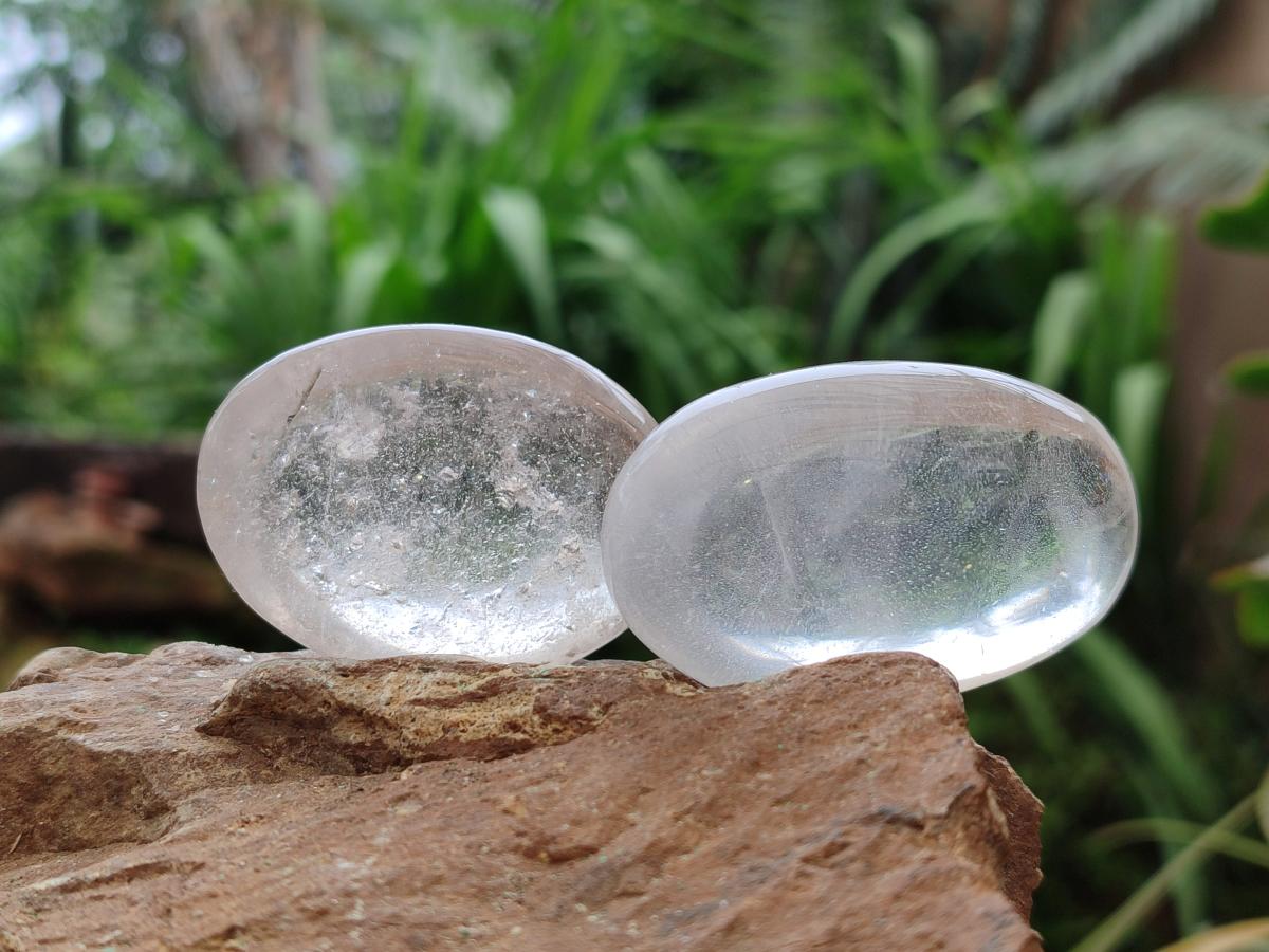 Polished Clear Quartz Galets x 24 From Madagascar - Toprock Gemstones and Minerals 
