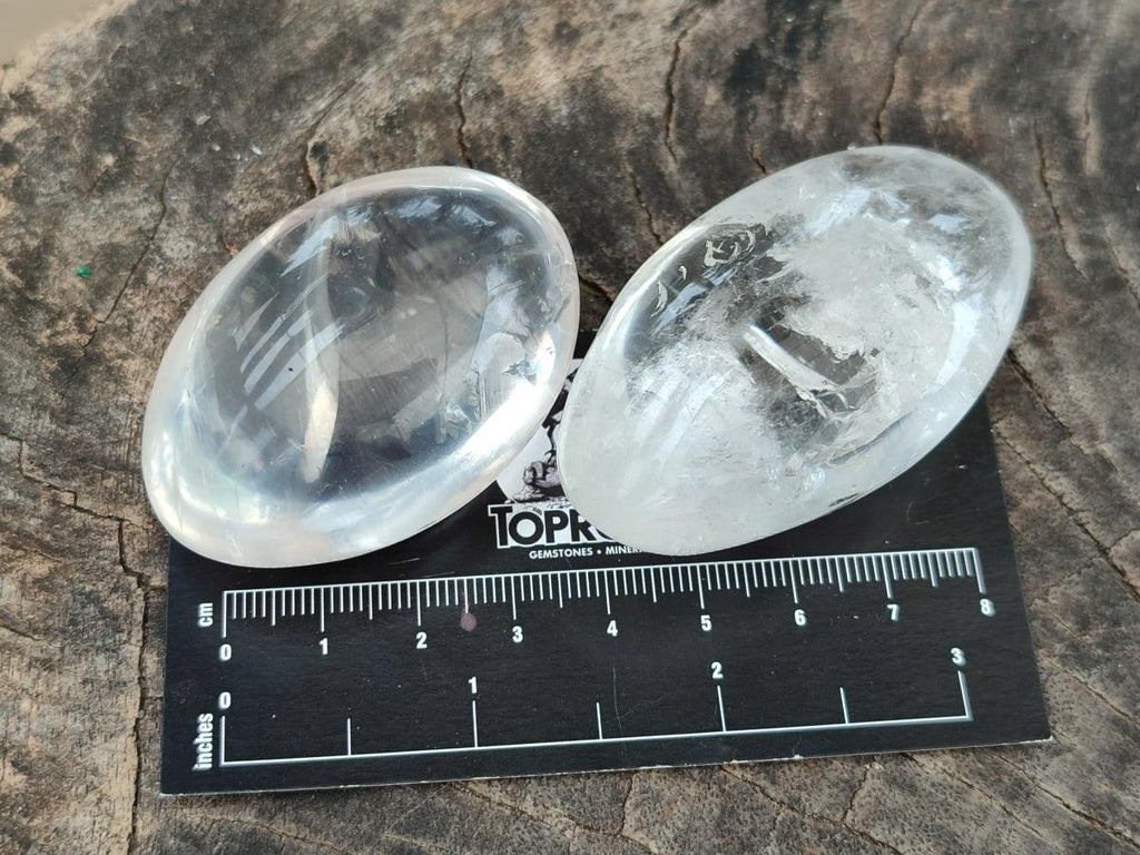 Polished Clear Quartz Galets x 24 From Madagascar - Toprock Gemstones and Minerals 