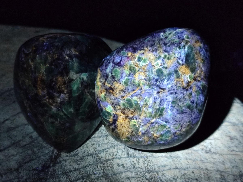 Polished Emerald Mica 'Mutokolite' Standing Free Forms x 4 From Mutoko, Zimbabwe - Toprock Gemstones and Minerals 