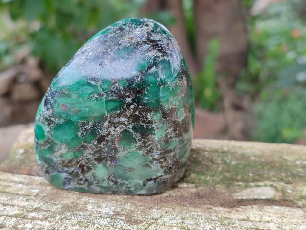 Polished Emerald Mica 'Mutokolite' Standing Free Forms x 4 From Mutoko, Zimbabwe - Toprock Gemstones and Minerals 