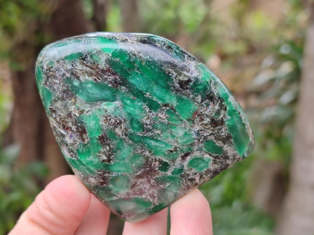 Polished Emerald Mica 'Mutokolite' Standing Free Forms x 4 From Mutoko, Zimbabwe - Toprock Gemstones and Minerals 