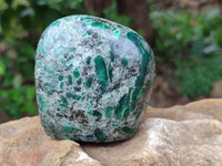 Polished Emerald Mica 'Mutokolite' Standing Free Forms x 4 From Mutoko, Zimbabwe