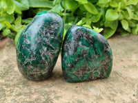 Polished Emerald Mica 'Mutokolite' Standing Free Forms x 4 From Mutoko, Zimbabwe