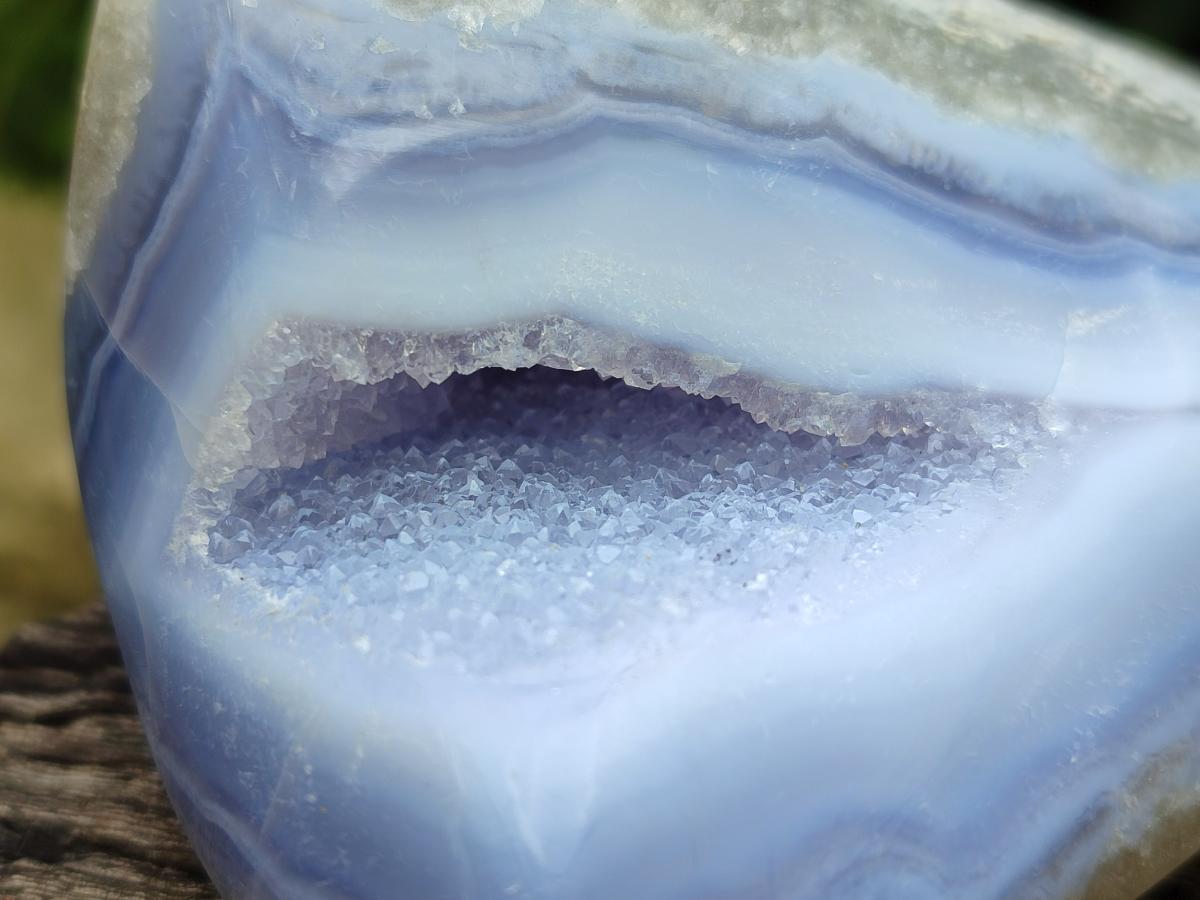Polished Blue Lace Agate Free Forms x 3 From Nsanje, Malawi