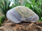 Polished Blue Lace Agate Free Forms x 3 From Nsanje, Malawi