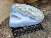 Polished Blue Lace Agate Free Forms x 3 From Nsanje, Malawi