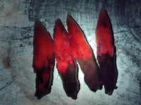 Natural Drusy Quartz Coated Spearhead Calcite Specimens x 12 From Albert's Mountain, Lesotho