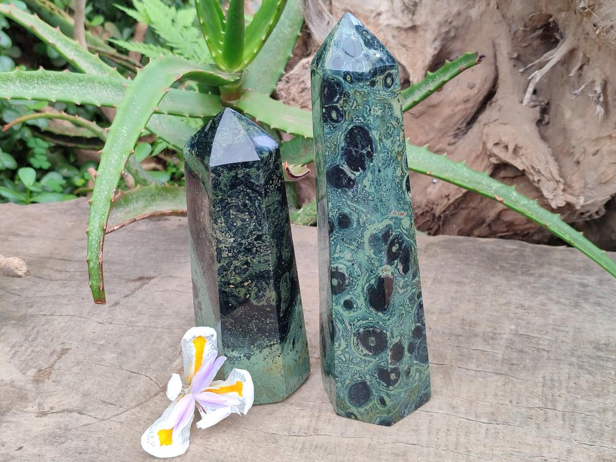Polished Stromatolite Crystal Points x 2 From Katsepy, Madagascar