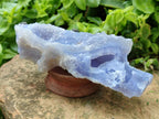 Natural Etched Blue Chalcedony Geodes x 6 From Nsanje, Malawi - Toprock Gemstones and Minerals 