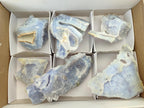 Natural Etched Blue Chalcedony Geodes x 6 From Nsanje, Malawi - Toprock Gemstones and Minerals 