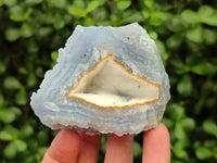 Natural Etched Blue Chalcedony Geodes x 6 From Nsanje, Malawi