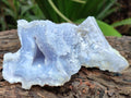 Natural Etched Blue Chalcedony Geodes x 6 From Nsanje, Malawi - Toprock Gemstones and Minerals 