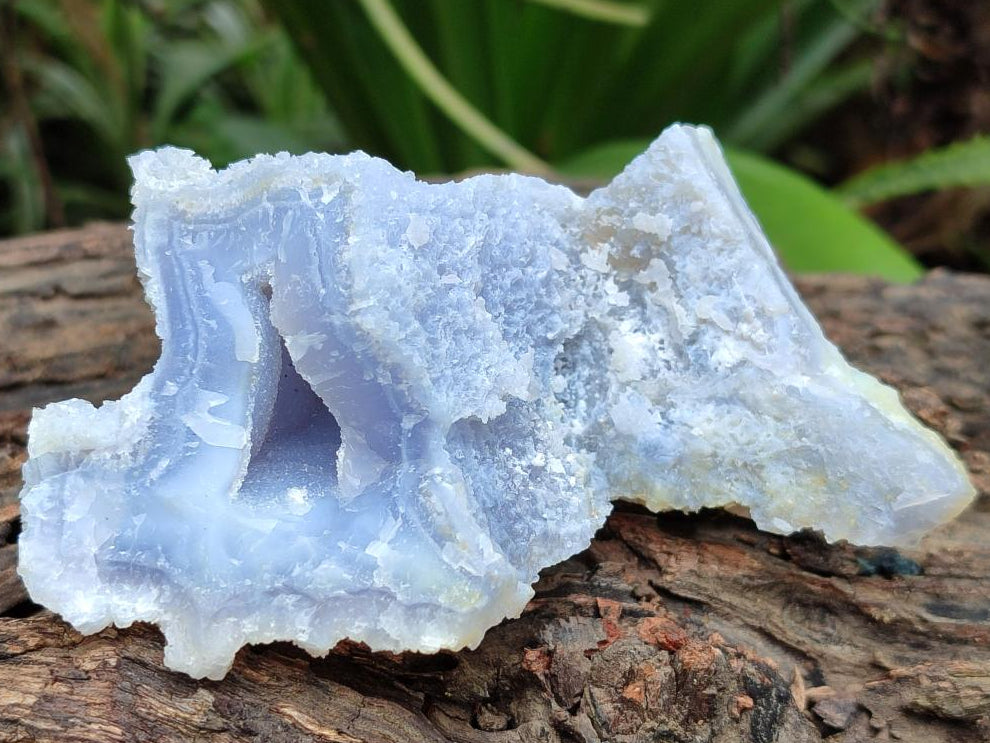 Natural Etched Blue Chalcedony Geodes x 6 From Nsanje, Malawi