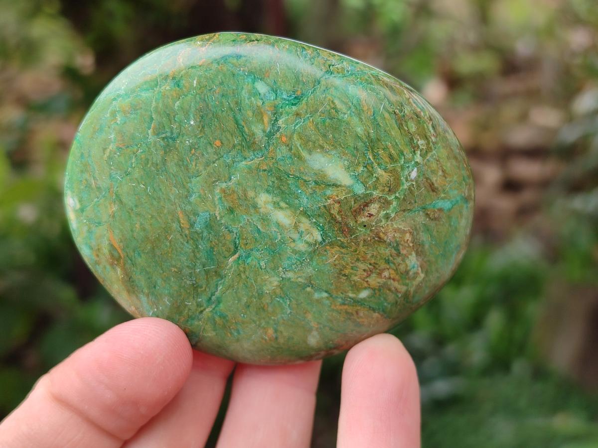 Polished Verdite Palm Stones x 12 From Zimbabwe