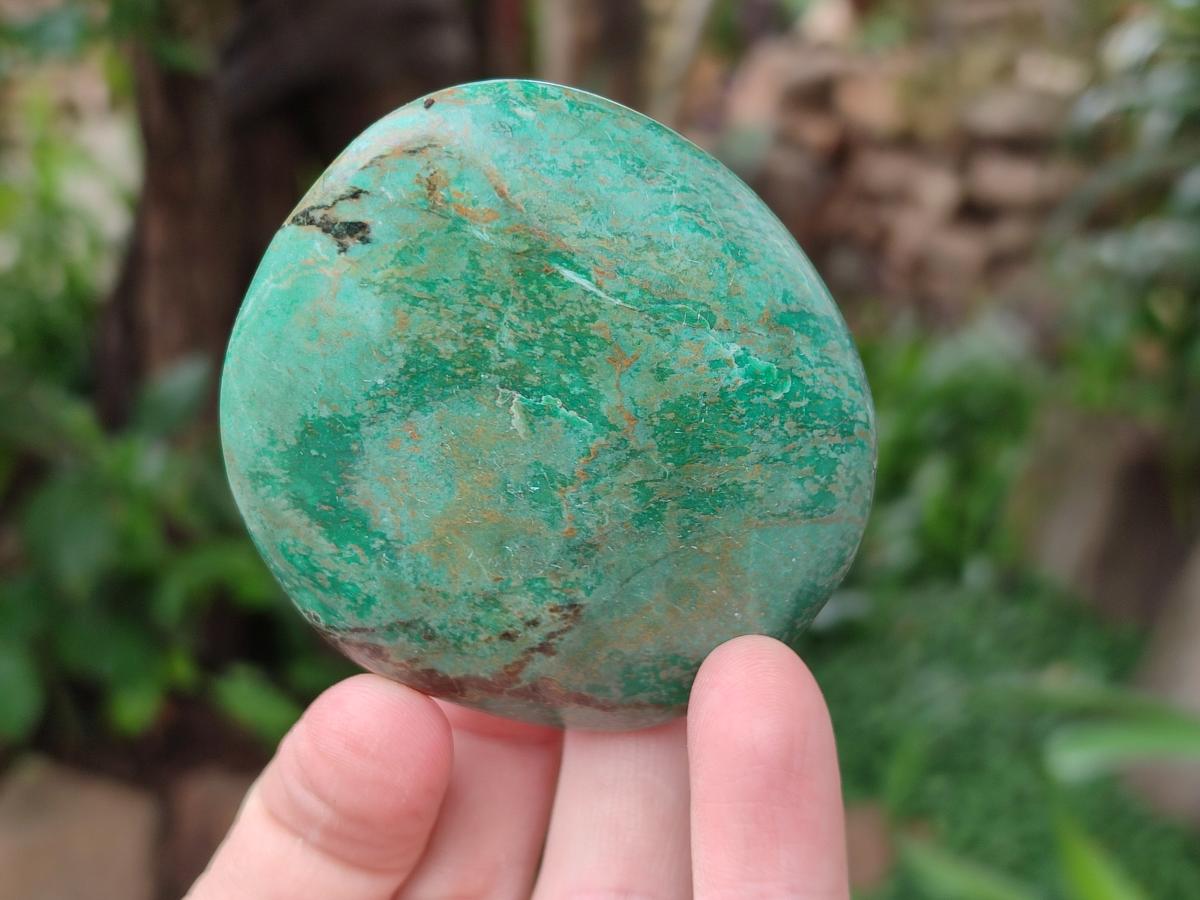 Polished Verdite Palm Stones x 12 From Zimbabwe