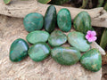 Polished Verdite Palm Stones x 12 From Zimbabwe