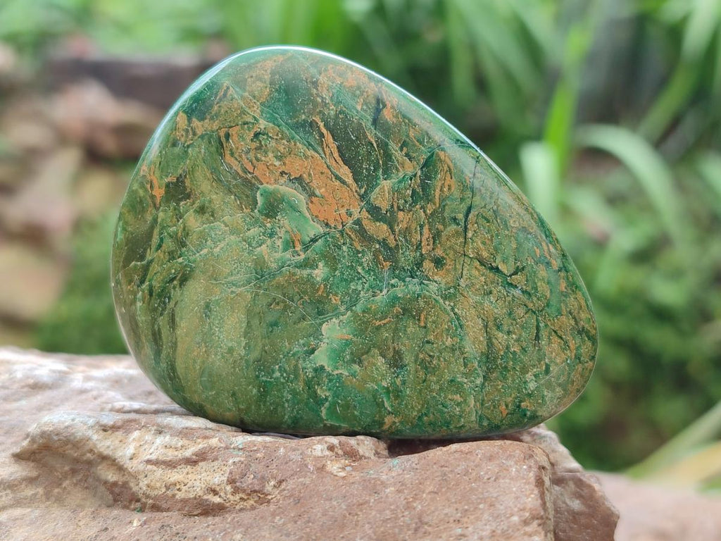 Polished Verdite Palm Stones x 12 From Zimbabwe