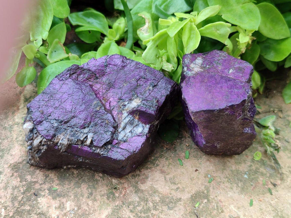 Natural Metallic Purpurite Specimens x 12 From Erongo, Namibia