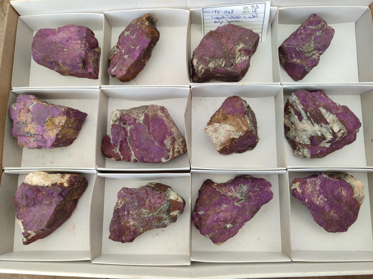 Natural Metallic Purpurite Specimens x 12 From Erongo, Namibia