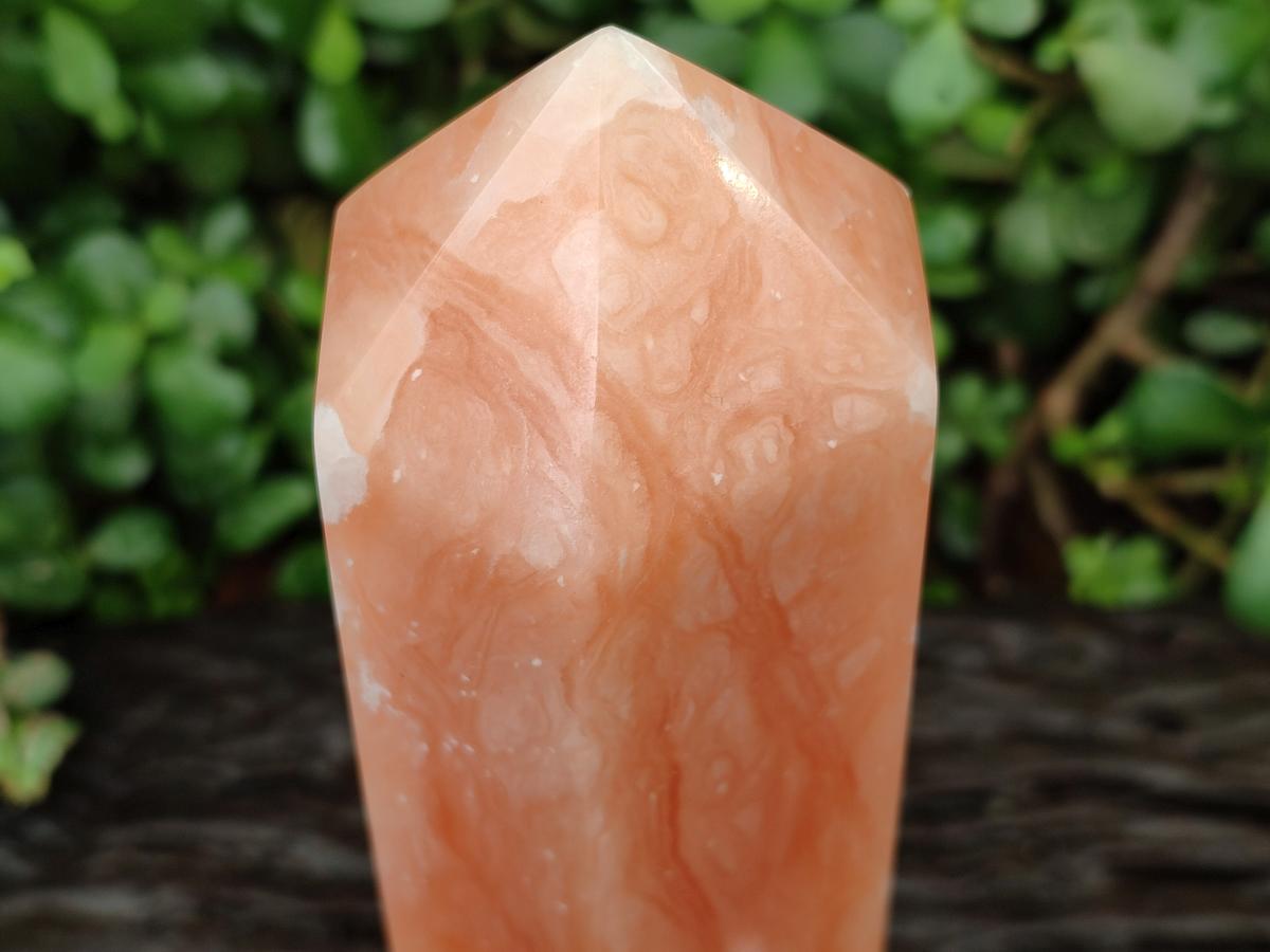Polished Orange Twist Calcite Point x 1 From Maevantanana, Madagascar