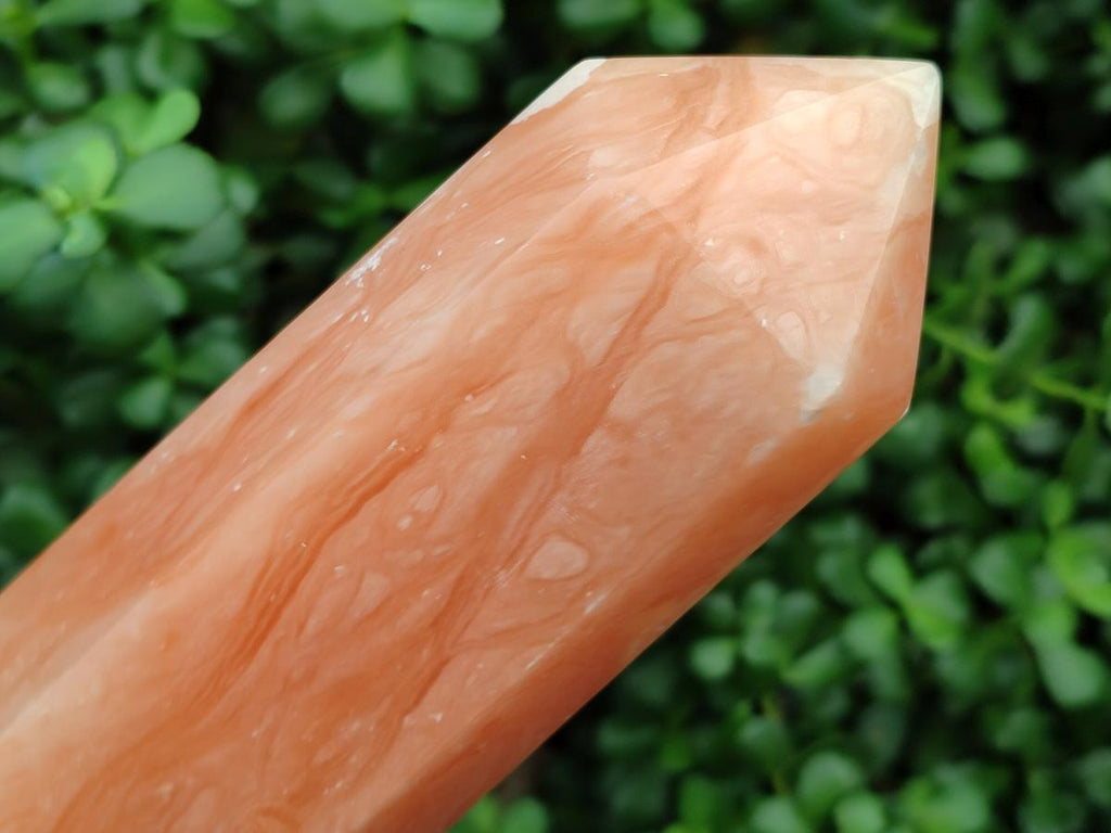 Polished Orange Twist Calcite Point x 1 From Maevantanana, Madagascar