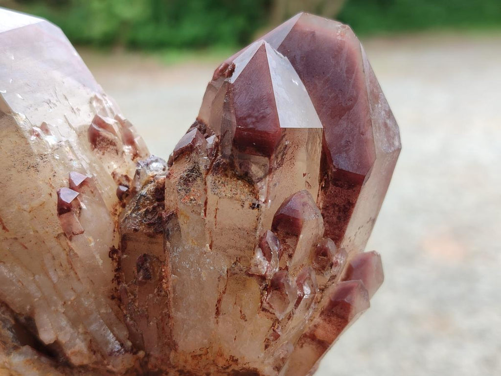 Natural Red Hematoid Quartz Clusters x 2 From Karoi, Zimbabwe