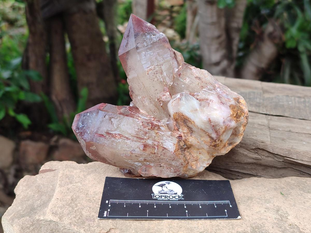 Natural Red Hematoid Quartz Clusters x 2 From Karoi, Zimbabwe