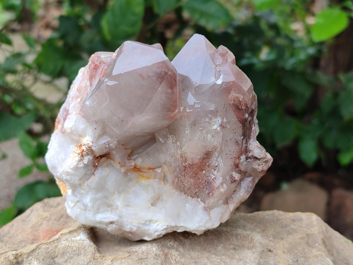 Natural Red Hematoid Quartz Clusters x 2 From Karoi, Zimbabwe