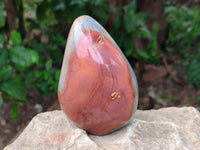 Polished Polychrome Jasper Standing Free Forms x 3 From NW Coast, Madagascar