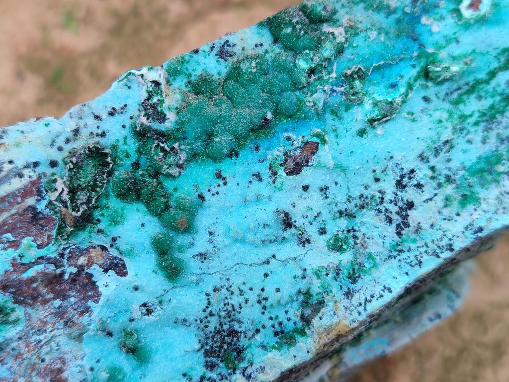 Natural Drusy Coated Chrysocolla On Dolomite Specimens x 2 From Likasi, Congo - Toprock Gemstones and Minerals 