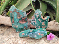 Polished On One Side Mtorolite Plates x 3 From Mutorashanga, Zimbabwe