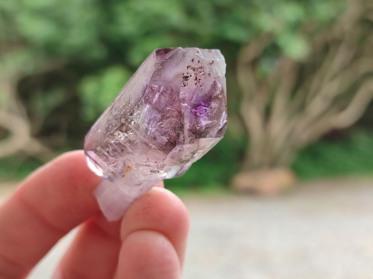 Natural Window Amethyst Crystals x 12 From Chiredzi, Zimbabwe
