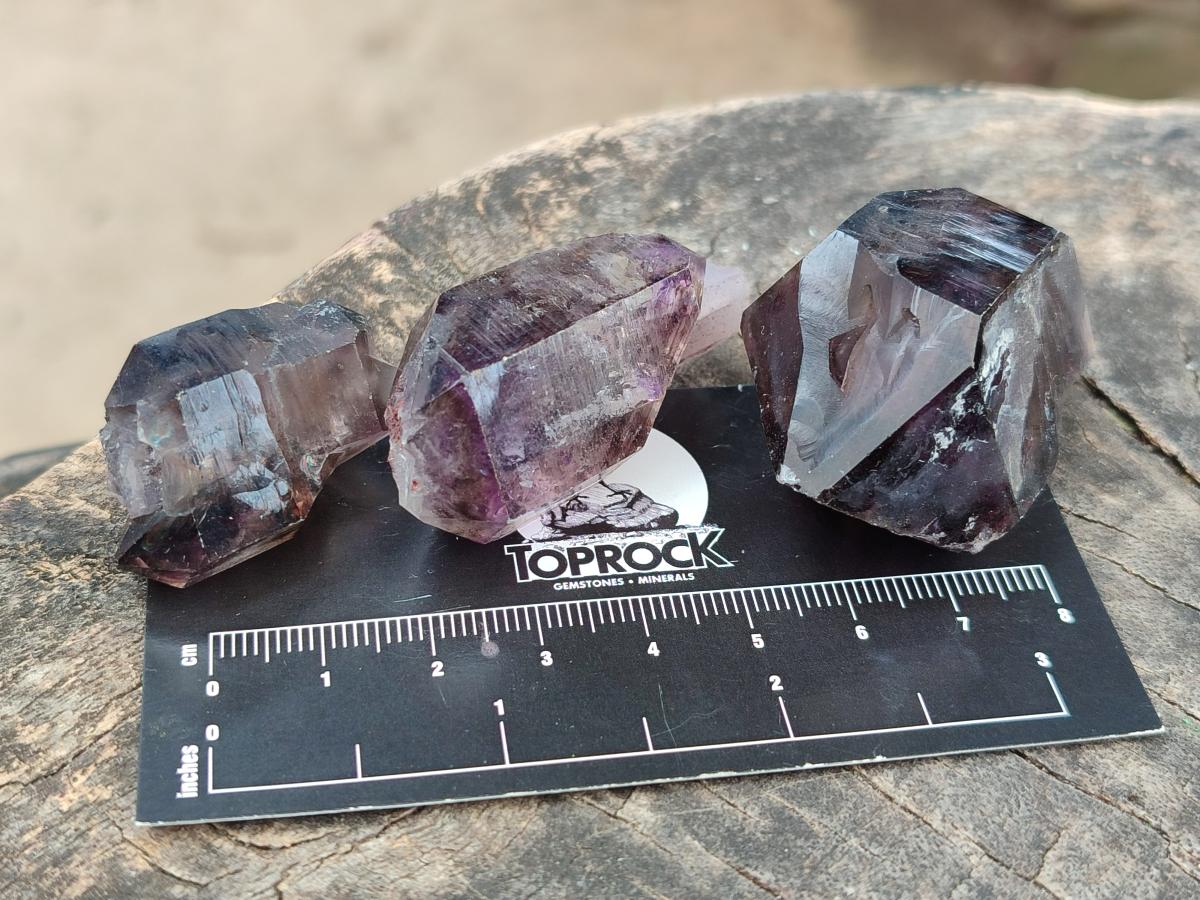 Natural Window Amethyst Crystals x 12 From Chiredzi, Zimbabwe