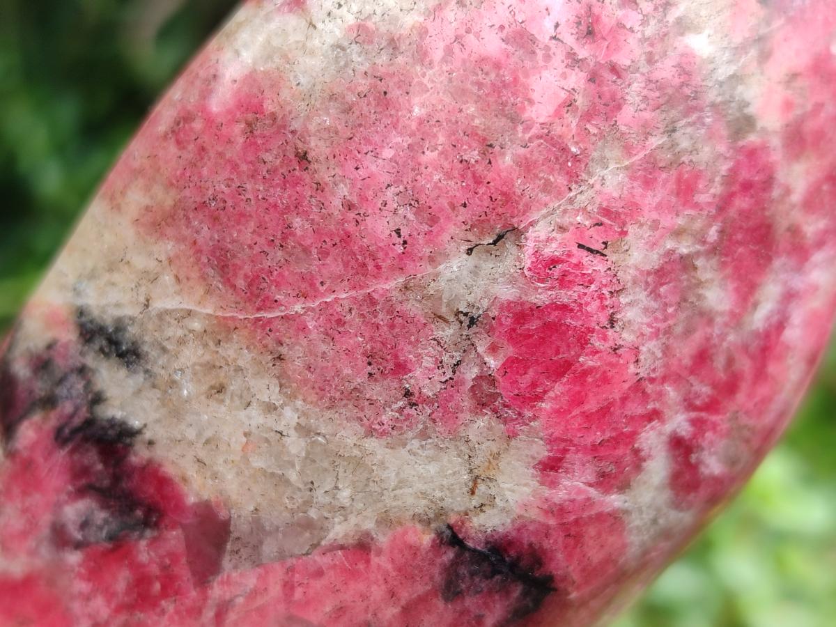 Polished Rhodonite Standing and Free Forms x 3 From Rhusinga, Zimbabwe