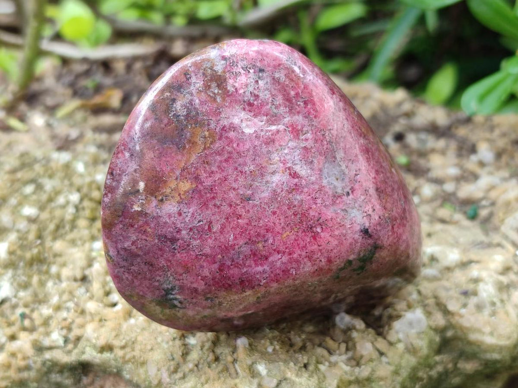 Polished Rhodonite Standing and Free Forms x 3 From Rhusinga, Zimbabwe