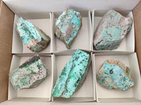 Natural Drusy Coated Chrysocolla with Malachite On Dolomite Specimens x 6 From Lupoto, Congo
