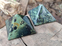 Polished Stromatolite Pyramids x 4 From Katsepy, Madagascar