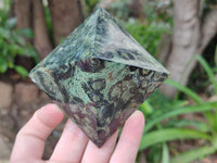 Polished Stromatolite Pyramids x 4 From Katsepy, Madagascar