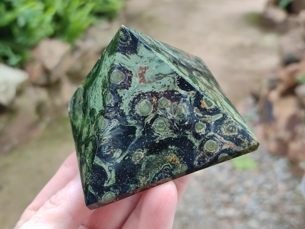 Polished Stromatolite Pyramids x 4 From Katsepy, Madagascar