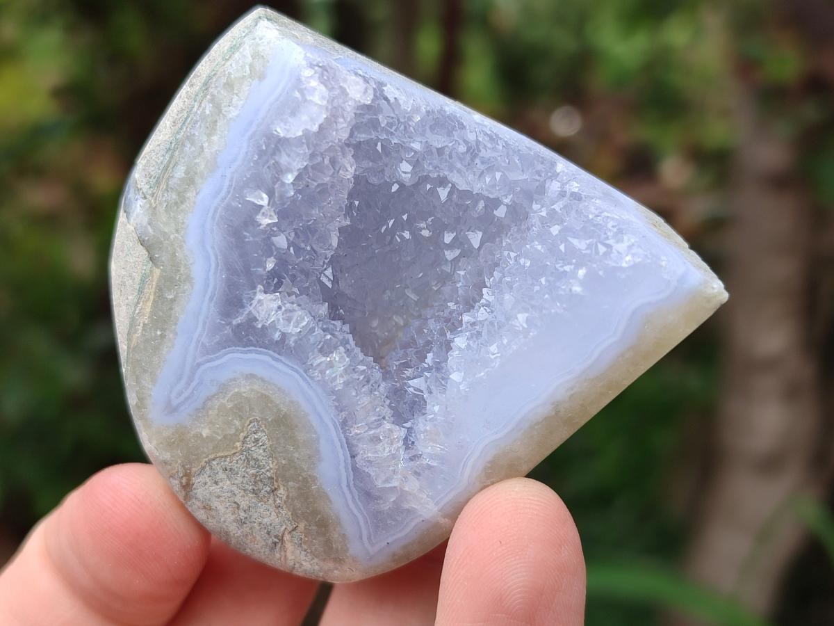 Polished Blue Lace Agate Standing Free Forms x 6 From Nsanje, Malawi - Toprock Gemstones and Minerals 