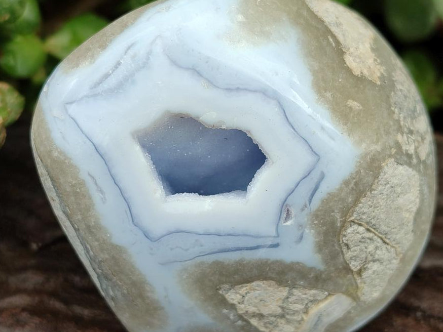 Polished Blue Lace Agate Standing Free Forms x 6 From Nsanje, Malawi - Toprock Gemstones and Minerals 