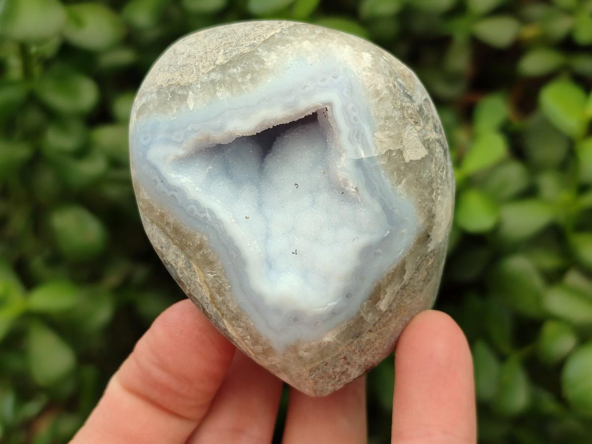 Polished Blue Lace Agate Standing Free Forms x 6 From Nsanje, Malawi